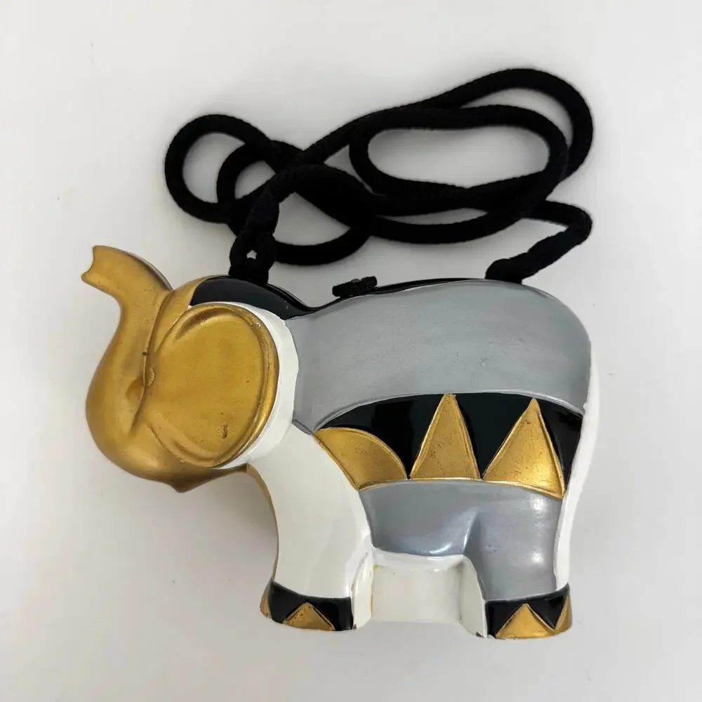 Timmy Woods Elephant Wooden Crossbody Mini Bag Minaudière